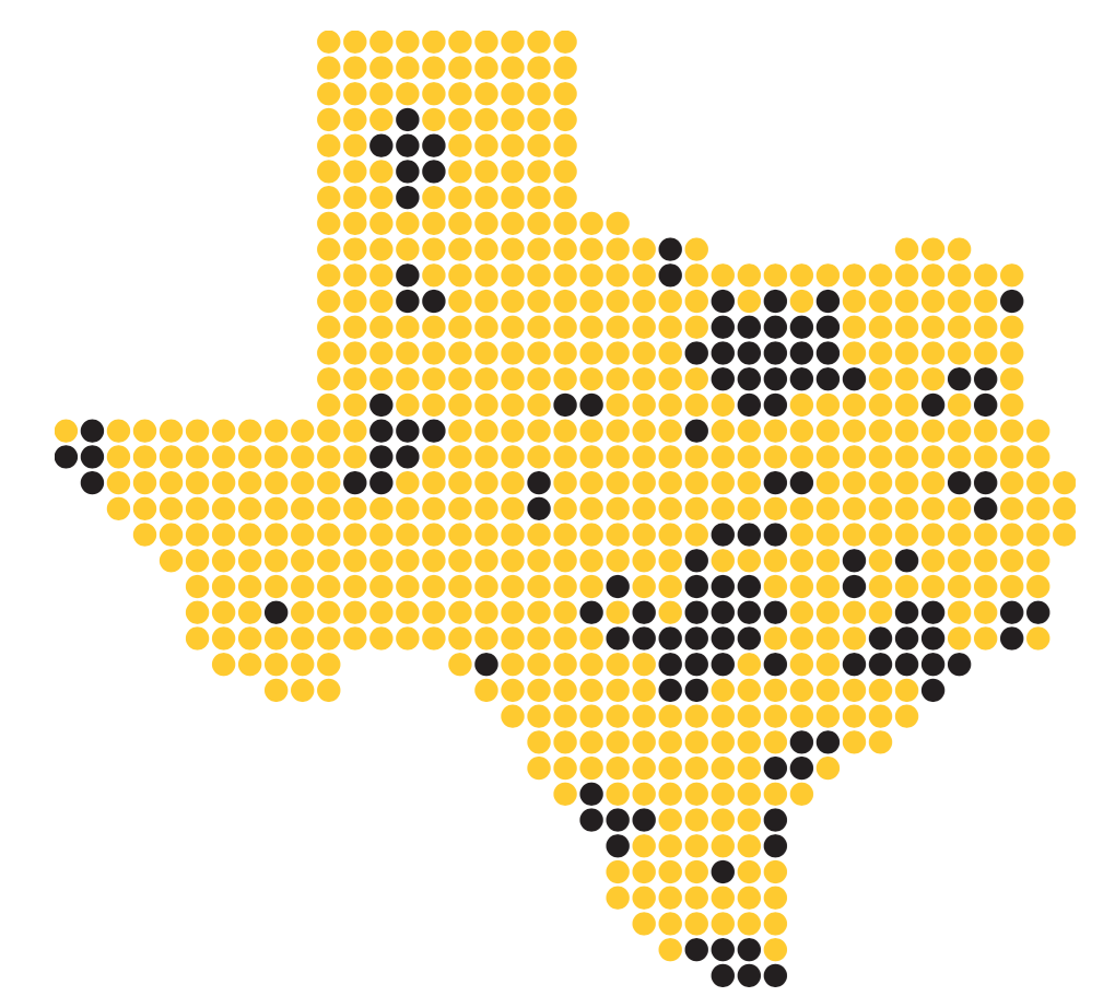 map of Texas Tribune audience