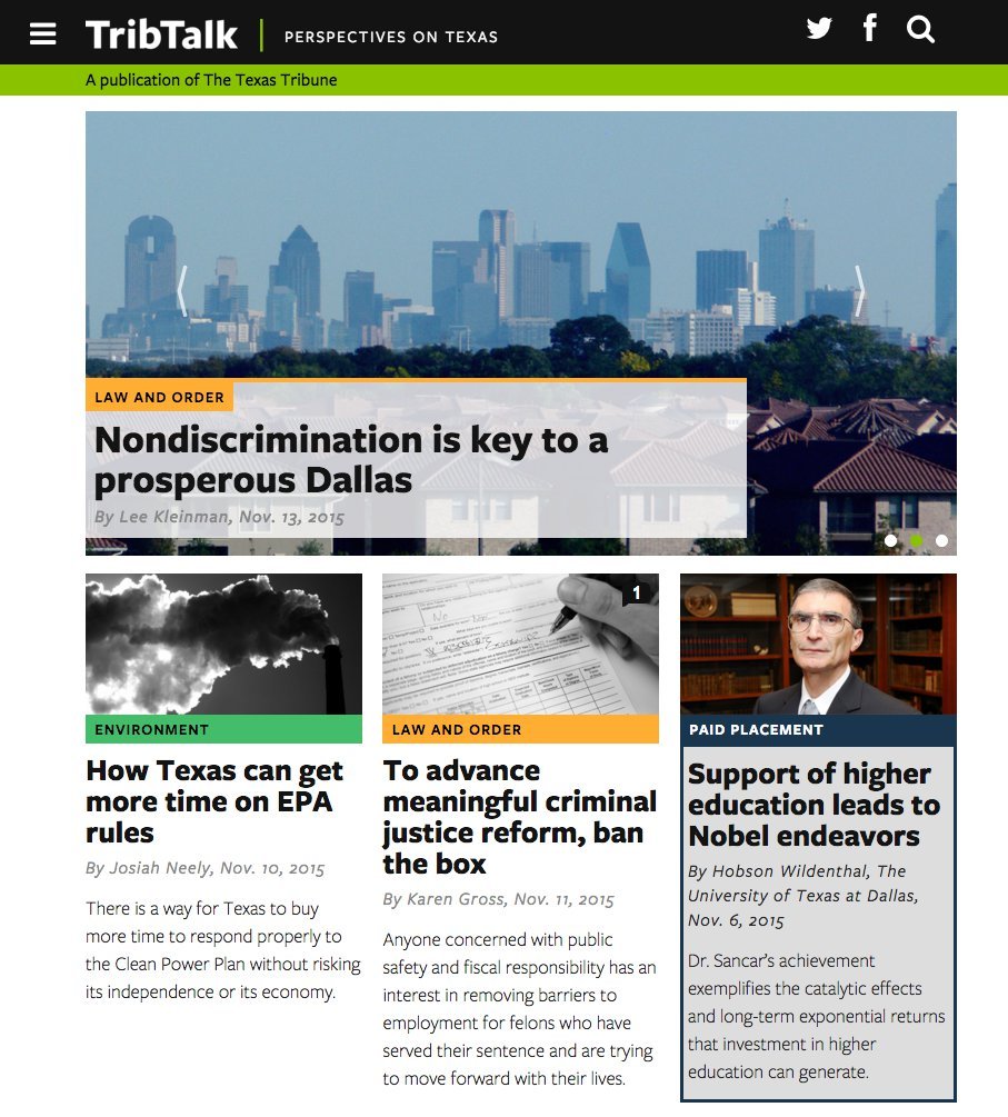 Texas Tribune TribTalk